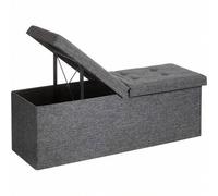 Shein Puff Almancenaje, Banco Almacenaje Plegble, 38 x 110 x 38, Tapa Abatible, Taburete con Reposapiés, Carga de 300 kg, para Entrada Sala de Estar, Dormit