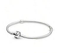 Shein Pulsera básica DIY de hueso de serpiente PANDORA, pulsera de pareja de plata 925, regalo para novia, cumpleaños, Navidad, Día de la Madre 590702HV