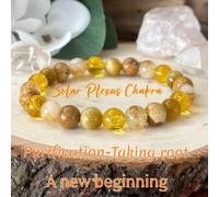 Shein Pulsera de piedra de ojo de tigre dorado natural para el chakra del plexo solar - Citrino y jaspe de imagen, equilibrando, coraje y nuevos comienzos,