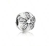 Shein Pulsera de plata de ley 925 de PANDORA con broche de margarita pequeña, pulsera de cuentas DIY, regalo de cumpleaños, regalo para la novia, regalo de