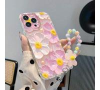 Shein Pulsera decorativa con cordón floral pintado y perforado, minimalista y de moda, a prueba de golpes compatible con iPhone 16/11/16pro/16plus/16promax/