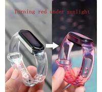 Shein Pulsera transparente de TPU sensible al cambio de color con luz solar compatible con Xiaomi Mi Band 3/4/5/6/7