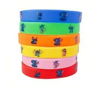 Shein Pulseras de silicona con diseños de Stitch / El Rey León / Princesas Disney / Moana / Superhéroes de Marvel / Cars, variedad de patrones de dibujos an