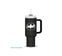 Shein Pyramid International Batman Bat Emblem - Vaso de 1200 ml con popote y tapa, aislamiento al vacío avanzado de doble pared, garantiza frío hasta 11 hor