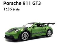 Shein Réplica en miniatura de aleación de zinc resistente a la intemperie a escala 1:36 del 911 GT3 RS con mecanismo de retroceso impulsado por el viento,