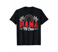 Shein Race Car Birthday Party Racing Family Pit Crew T-Shirt, Black T-Shirt For Teens And Adults, Birthday Christmas Ideal Gift, Summer Loose Men's Outdoor
