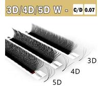 Shein Racimos de pestañas 3D 4D 5D pre-hechos de CoMango, pestañas postizas de visón falso natural suave con rizo en W de 0.07mm, racimos de pestañas, pesta