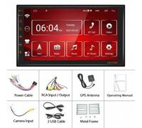 Shein Radio de coche Android doble din GPS, pantalla táctil TFT de 7 pulgadas de capacidad, conexión espejo con Bluetooth, WiFi, receptor de radio FM GPS, r