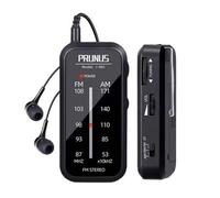 Shein Radio estéreo de bolsillo con auriculares, pantalla LCD, bloqueo de teclas de ahorro de energía, función de silencio para gimnasios, exteriores, bibli