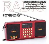 Shein Radio portátil SENBOWE, con modos FM/USB/Tarjeta TF, perilla de ajuste de volumen, altavoz inalámbrico de alta calidad, radio de escritorio, conector