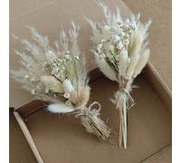 Shein Ramo de flores secas en miniatura, adecuado para la decoración de bodas con estilo Wabi-Sabi, corsage nupcial, decoración de mesa, decoración de fiest