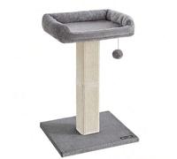 Shein Rascador para Gatos, Poste de Rascado con Plataforma de Tela de Felpa de 40 x 30 cm, Árbol para Gatos, Altura de 68 cm, Poste de Sisal, con Pompón, Gr