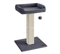 Shein Rascador para Gatos, Poste de Rascado con Plataforma de Tela de Felpa de 40 x 30 cm, Árbol para Gatos, Altura de 68 cm, Poste de Sisal, con Pompón, Gr