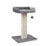 Shein Rascador para Gatos, Poste de Rascado con Plataforma de Tela de Felpa de 40 x 30 cm, Árbol para Gatos, Altura de 68 cm, Poste de Sisal, con Pompón,Gri