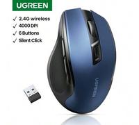 Shein Ratón inalámbrico ergonómico UGREEN con 6 botones silenciosos, 2.4G inalámbrico con receptor USB Mini, configuración de DPI de 5 niveles hasta 4000DPI
