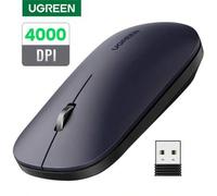 Shein Ratón inalámbrico para computadora, silencioso, 2.4G 250Hz con receptor USB mini, 1600 DPI 4000 DPI seguimiento óptico ambidiestro