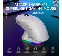 Shein Ratón inalámbrico para juegos ATTACK SHARK X11 ligero, con función de carga de retroiluminación RGB, compatible con 2.4G/USB-C con cable/3 modos de co