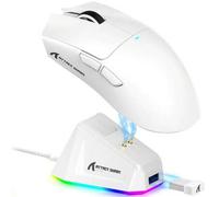 Shein Ratón inalámbrico para juegos superligero Attack Shark X11 de 59g con base de carga RGB magnética, compatible con Bluetooth/2.4G inalámbrico/con cable