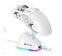 Shein Ratón inalámbrico para juegos superligero Attack Shark X11 de 59g con cinta antideslizante, base de carga RGB, conexión inalámbrica Bluetooth/2.4G o c
