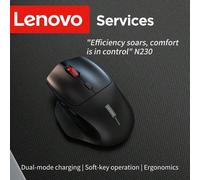 Shein Ratón inalámbrico silencioso Lenovo N230 de 2,4 GHz, con latencia ultra baja, respuesta rápida, batería de larga duración y diseño ergonómico para ofi