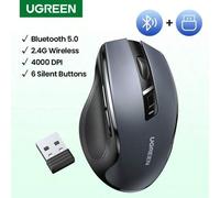 Shein Ratón inalámbrico UGREEN con 6 botones silenciosos, Bluetooth 5.0 y 2.4G inalámbrico con receptor USB mini, ajuste de DPI de 5 niveles hasta 4000DPI,