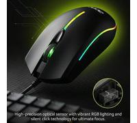 Shein Ratón USB con cable OMW020, diseño ergonómico para negocios y oficina, óptico, ligero, adecuado para hombres y mujeres, compatible para juegos