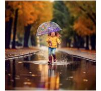 Shein Real Valladolid Paraguas Manual Infantil Transparente Burbuja 48 Cm - Paraguas Plegable Para Lluvia Con Diseño Exclusivo de Bluey, Protección Contra V