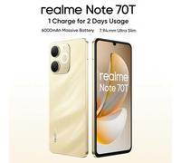 Shein realme Note 70T 4G 4+128 GB | Negro obsidiana/Dorado playa | Pantalla de 6,75'' y 90 Hz | Batería de 6000 mAh | Cámara de 32 MP | Procesador de ocho n