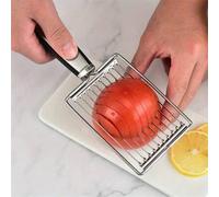 Shein Rebanador de acero inoxidable para tomates y fiambre: un accesorio de cocina versátil que corta perfectamente frutas, huevos y talla grande