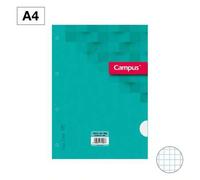 Shein Recambio Campus A4 100 hojas 90 g Cuadrícula 4 mm con 4 taladros - Pack de 5 unidades, papel resistente ideal para archivadores escolares ✅ Entrega 24