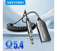 Shein Receptor de audio bluetooth 5.4 para automóvil VENTION, cable telescópico en espiral de aleación de zinc, adaptador de audio tipo A a TRS 3,5 mm, c