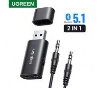 Shein Receptor y transmisor Bluetooth 5.1 2 en 1 de UGREEN, mini adaptador USB inalámbrico Bluetooth, receptor de audio CRS compatible con PC Windows, teléf