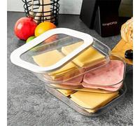 Shein Recipiente de almacenamiento de alimentos de 3 capas a prueba de fugas con tapa - Excelente para almacenar fiambres, pavo y salchichas - Material de p