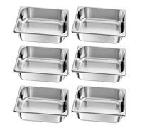 Shein Recipiente Gastronorm para hotel (tamaño 1/2), 6 unidades, 6 L, reutilizable (98 mm de profundidad), de acero inoxidable, para catering, bandeja para