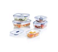 Shein Recipiente Rectangular Hermético Vidrio 19x13x7,3cm - 122cl Pure Box Active Bicolor Brillo Apto Microondas Apto Frigorífico Resistente Al Choque Térm