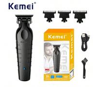 Shein Recortadora de cabello inalámbrica Kemei KM-2299 para barbero, cortadora de detalles con hoja de 0 mm profesional para corte final de precisión