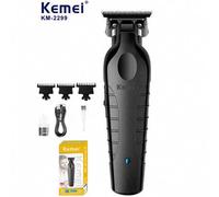 Shein Recortadora de cabello inalámbrica profesional Kemei KM-2299 - Recorte de precisión de 0 mm, cuchillas de metalurgia en polvo, recargable por USB, cal