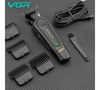 Shein Recortadora de cabello VGR inalámbrica, con velocidad ajustable, pantalla digital, eléctrica, portátil y recargable por USB, cortadora de cabello para