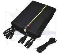 Shein Red de seguridad para trampolín, con 10 cuerdas, 6 correas, PE, 180 cm de altura, cremallera de doble apertura, clips protectores, red de repuesto par