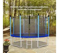 Shein Red de seguridad para trampolín, con 10 cuerdas, 6 correas, PE, 180 cm de altura, cremallera de doble apertura, clips protectores, red de repuesto par