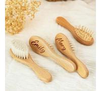 Shein Regalo de recuerdo personalizado para niñas, cepillo de pelo de madera grabado personalizado, regalo de ducha personalizado a medida, peine de pelo de