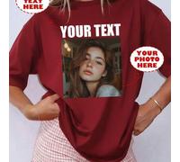 Shein Regalo personalizado, Camiseta de mujer personalizable, Agrega tu propio texto y fotos, Elige tu color y fuente preferidos, Diseña tu propia camiseta