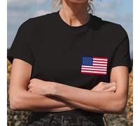 Shein Regalos personalizados, personaliza una camiseta de mujer, agrega tu bandera o foto (patrón de insignia/logotipo de la empresa/foto familiar/selfie/ma