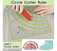 Shein Regla de acrílico para acolchado de 8 pulgadas - Regla versátil con curvas y círculos con escotaduras, líneas de dos colores, diseño plegable y guía d