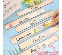 Shein Regla de madera personalizada con nombre, reglas personalizadas para niños, reglas personalizables para la escuela, regla personalizable con patrón de