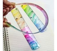 Shein Regla flexible y versátil - 15cm, 20cm, 30cm Herramienta de medición colorida y flexible, perfecta para manualidades y dibujo, útiles escolares, vuelt