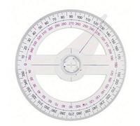 Shein Regla medidora de ángulo de 360 grados - Transportador de plástico transparente con marcas rojas y negras, material de PP duradero, puede medir con pr