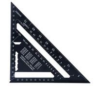 Shein Regla triangular de aleación de aluminio de 7 pulgadas, escuadra de 90 grados reforzada, herramienta triangular multifuncional para carpintería y dibu