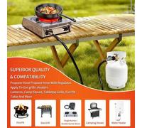 Shein Regulador de propano estándar de Norteamérica 0°C, manguera adecuada para hornos, parrillas de gas, estufas de camping, parrillas de sobremesa, chimen
