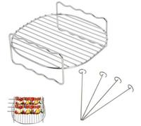 Shein Rejilla para freidora de aire compatible con Tefal 4.2L, Cosori 3.5L/3.8L/4.7L y Salter con 4 brochetas de Gekufa